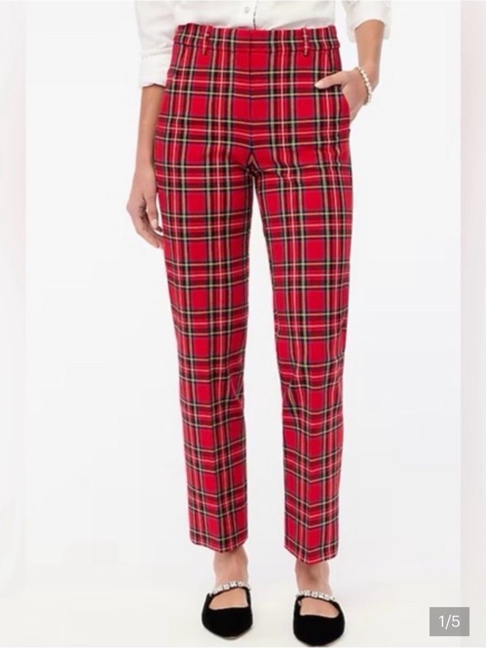 J Crew Kallie Pant Red Plaid